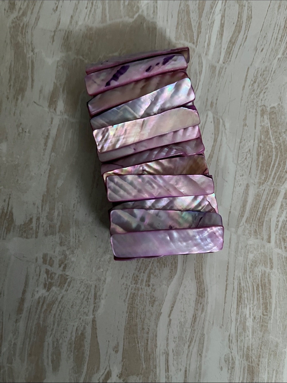 Pink Shell Stretch Bracelet  Opalescence - Picture 4 of 7